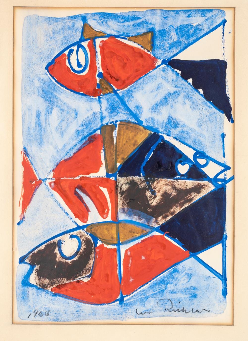 Leopoldo Richter (1896-1984) S/T, 1964 Técnica mixta sobre papel Medidas: 40 x 28 cm comparable sale