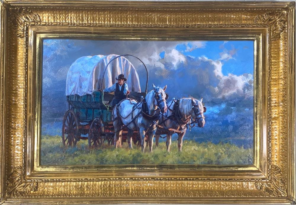 Jason Rich comparable auction result: jason rich ready and waiting oil on board original western art