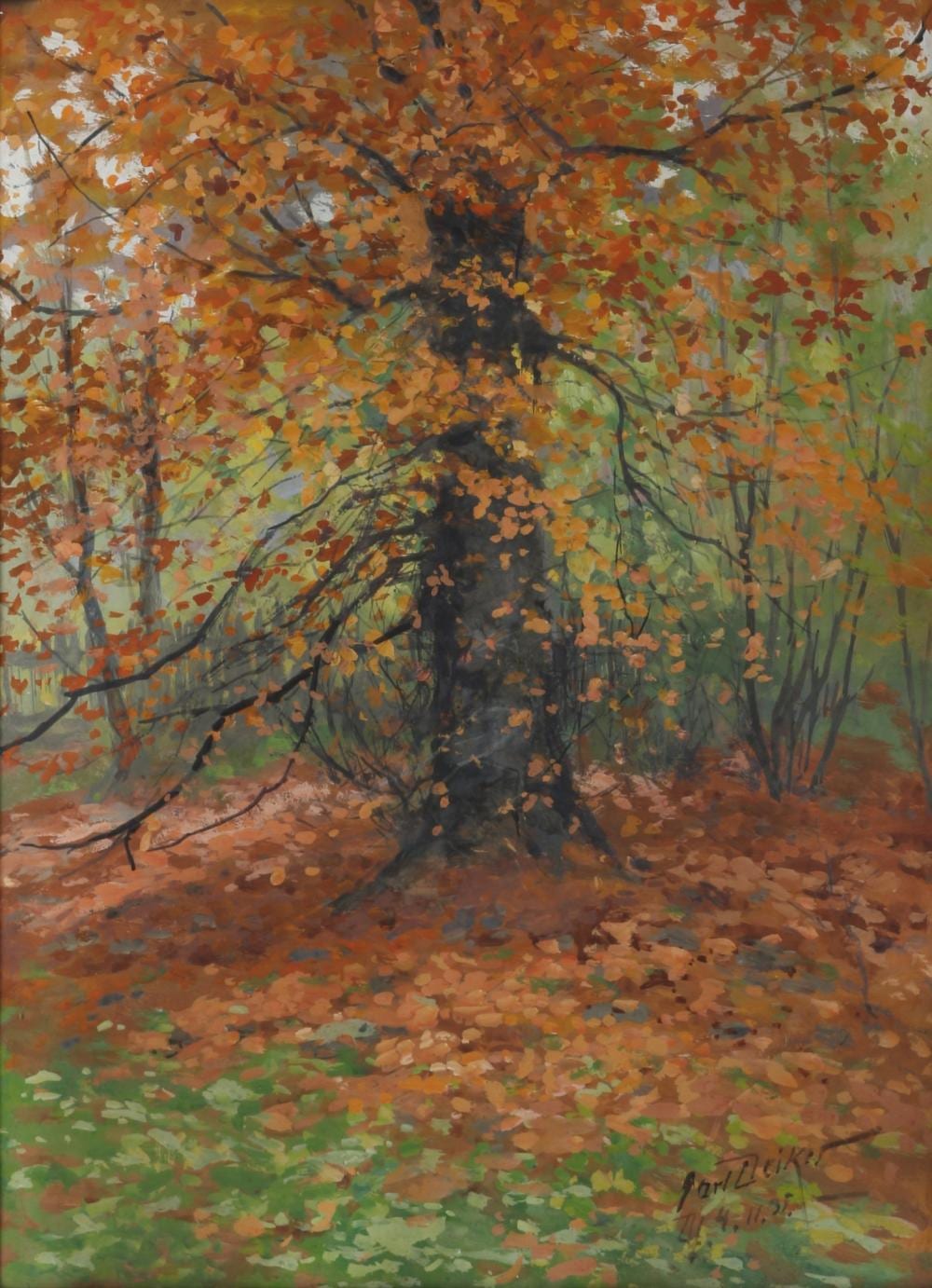 Karl Deiker comparable auction result: carl deiker 1879 1958 baum in herbstlandschaft tree in autumn landscape