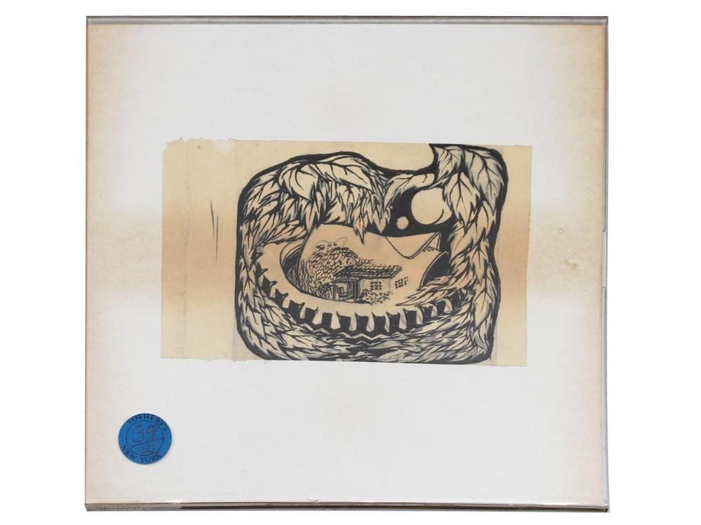 Robert LaVigne comparable auction result: american ink painting ginsberg by robert lavigne