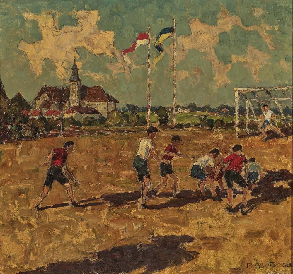 Richard Albitz comparable auction result: richard albitz 1876 berlin 1954 ibid sketch of the open air gymnasium in pretzsch in 1932