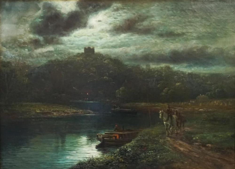 joseph wrightson mcintyre british fl 1866 1888 canal boat at night oil on canvas frame 27 1 2 x 35 1 2 in · Weschler's · 2021-08-31 Joseph Wrightson McIntyre comparable auction result: joseph wrightson mcintyre british fl 1866 1888 canal boat at night oil on canvas frame 27 1 2 x 35 1 2 in