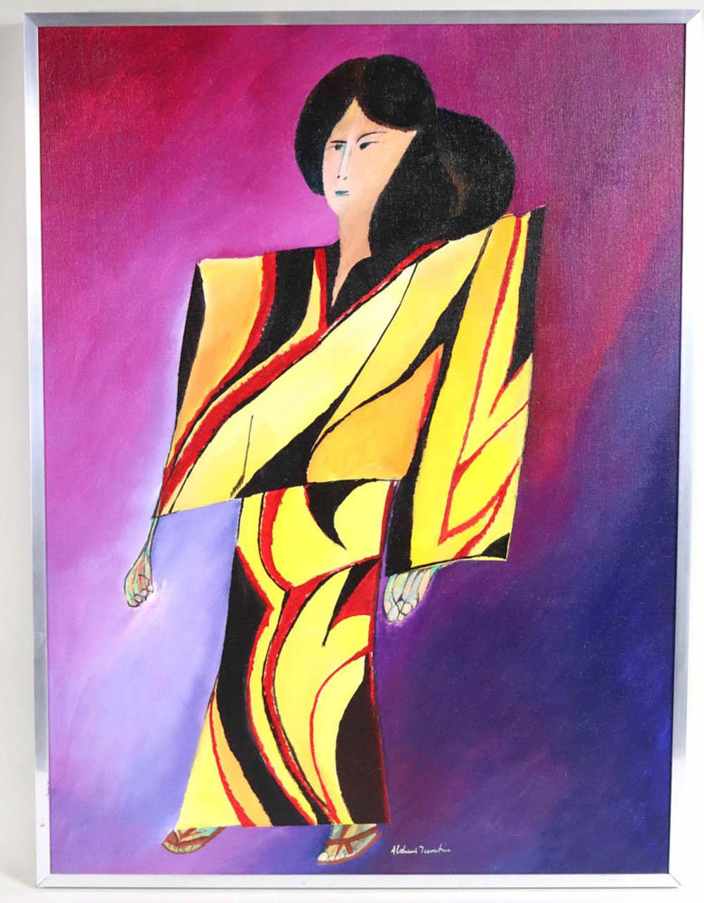Aldemir Martins comparable auction result: aldemir martins geisha oil on canvas