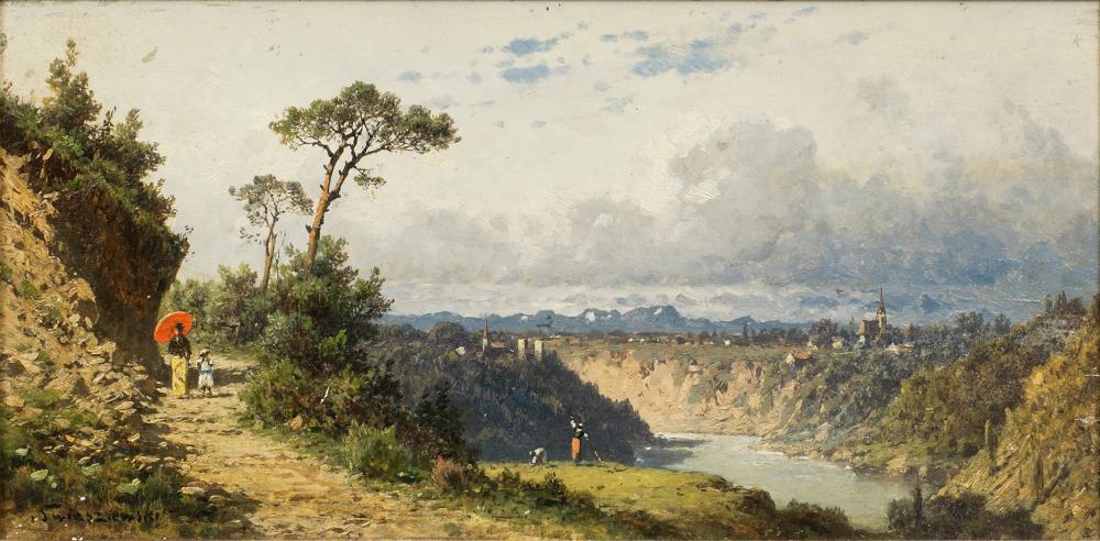 aleksander swieszewski warschau 1839 m nchen 1895 promenade by a river valley · Auktionshaus Stahl · 2021-09-25 Aleksander Swieszewski comparable auction result: aleksander swieszewski warschau 1839 m nchen 1895 promenade by a river valley