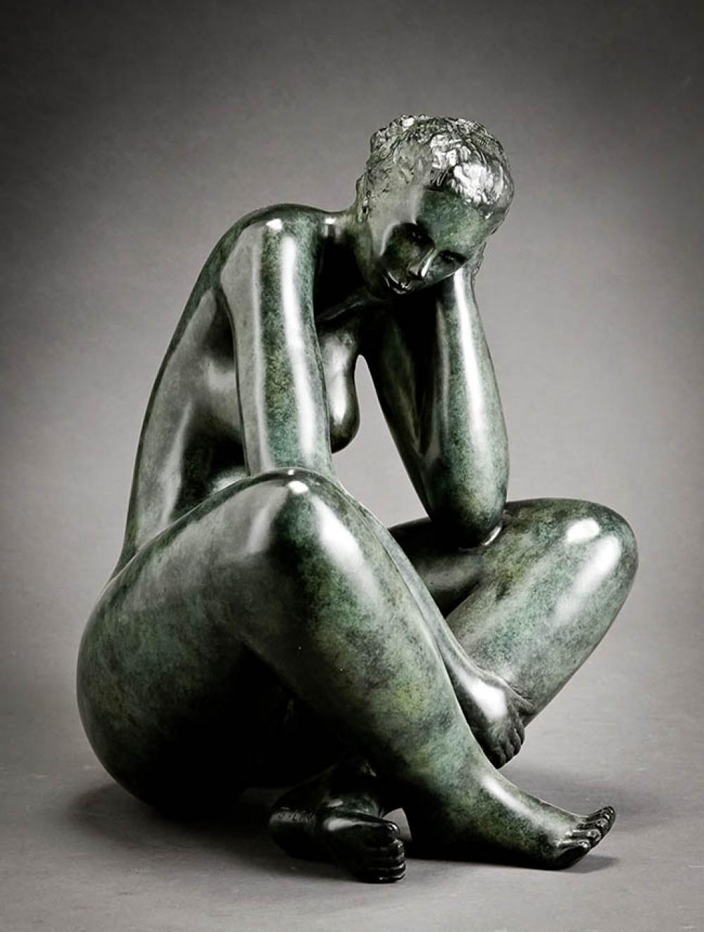 Jean Laniau comparable auction result: jean laniau french b 1931 female nude bronze sculpture with green patina h 15 1 2 inches