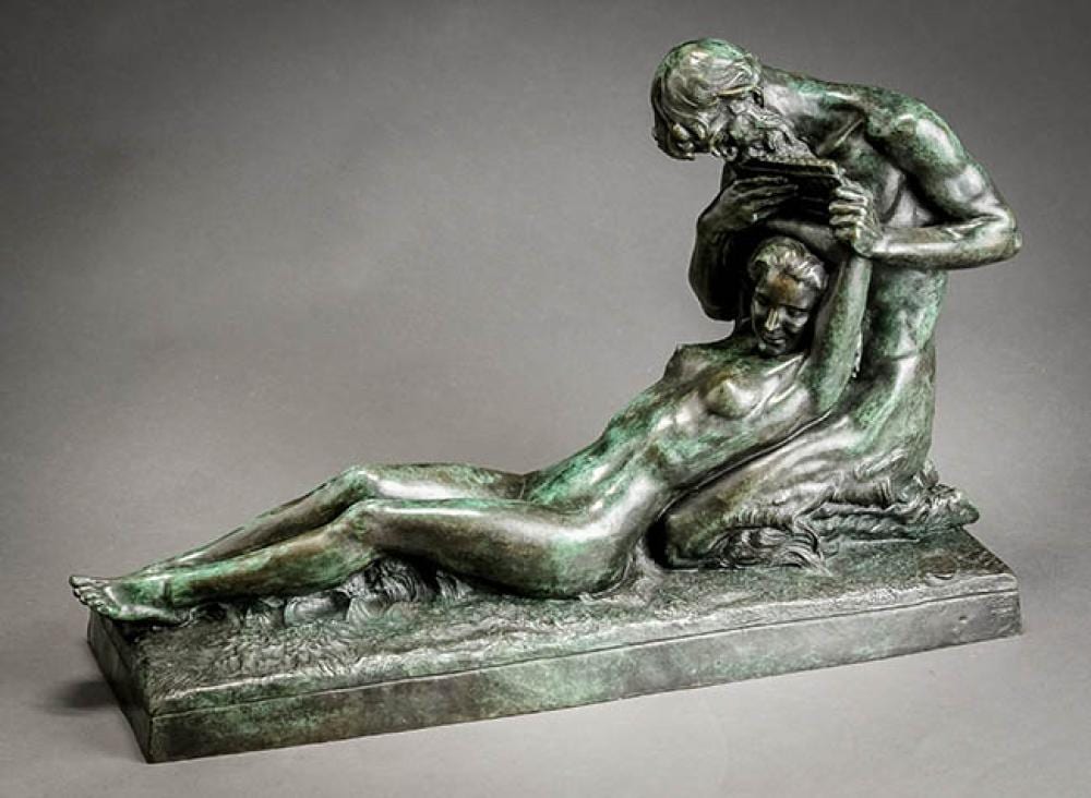 Jean-Marie Camus comparable auction result: jean marie camus french 1877 1955 pan and nymph bronze figural group sculpture with variegated green patina
