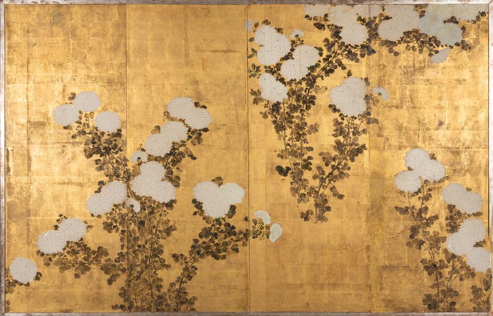 A Japanese Kano School Byobu Section sold by DOYLE Auctioneers & Appraisers, lot 327 — auction record photograph