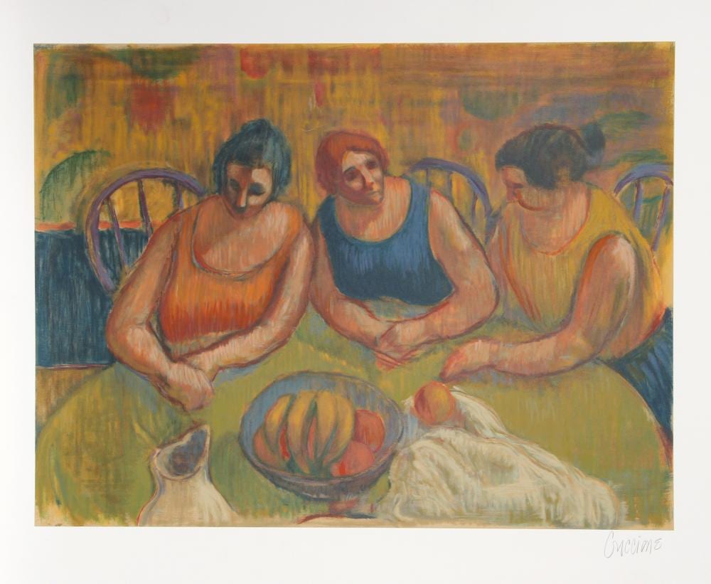 Bob Guccione comparable auction result: bob guccione three women lithograph on arches