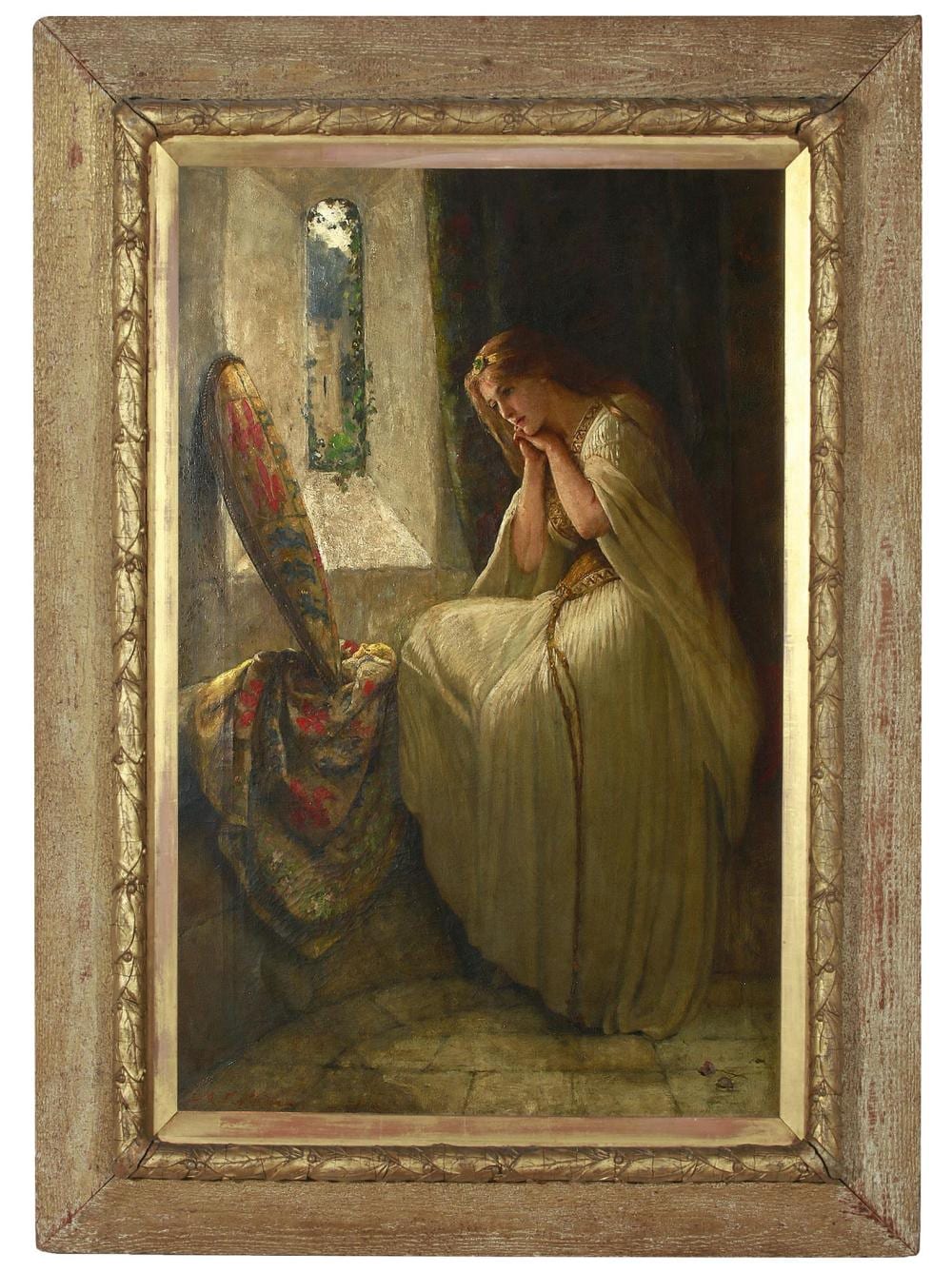 M. E. Kindon comparable auction result: mary evelina kindon british 1849 1919 elaine of astolat lady of shalott oil on canvas