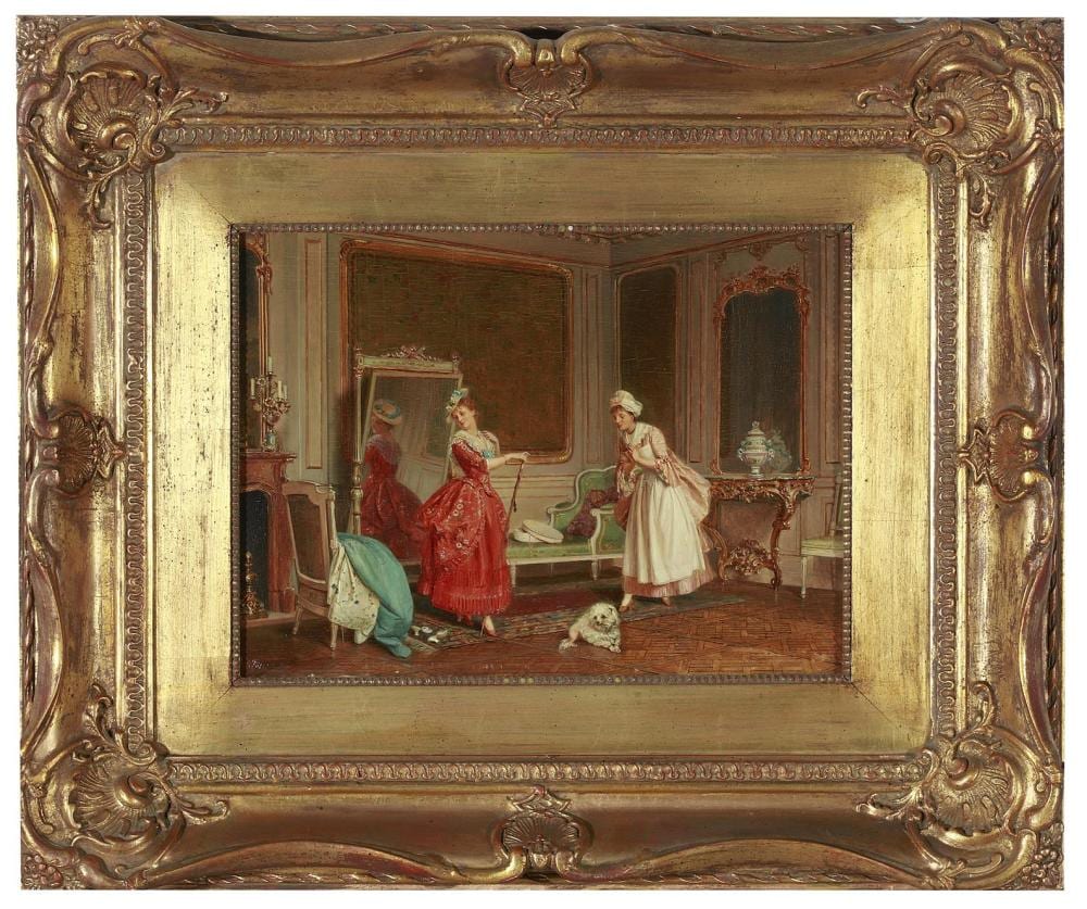 Marie Garay comparable auction result: marie de garay french 1861 1953 the new dress oil on panel