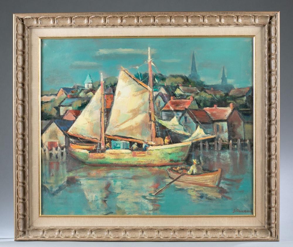 Stephan Chizmark comparable auction result: stephan chizmarik harbor scene o c