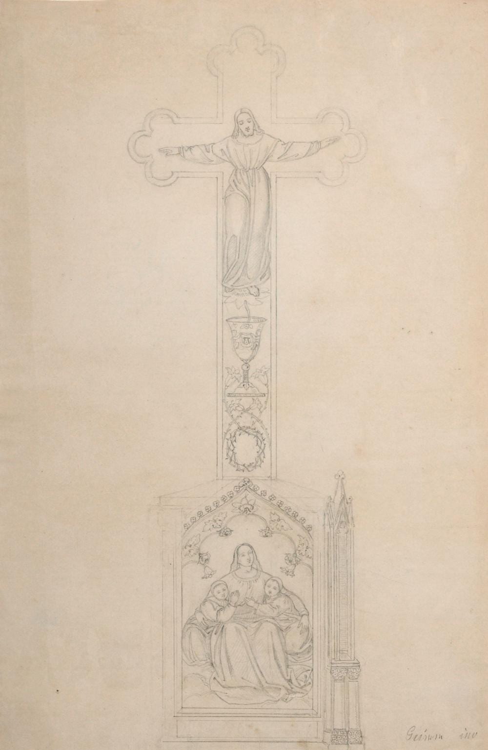 ludwig emil grimm entwurf zu einem grabkreuz wohl um 1820 · Schmidt Kunstauktionen Dresden OHG · 2021-09-18 Ludwig Emil Grimm comparable auction result: ludwig emil grimm entwurf zu einem grabkreuz wohl um 1820