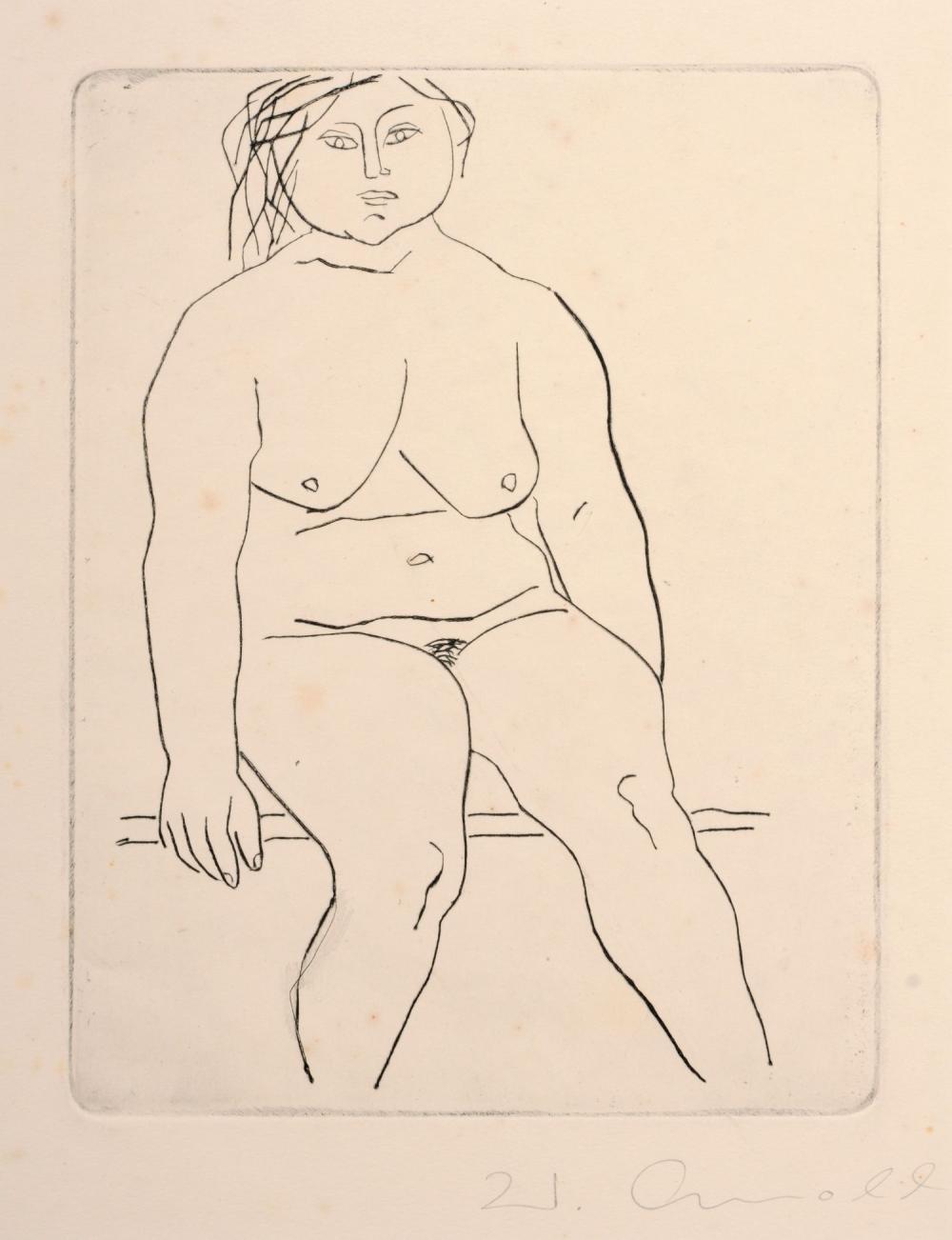 Walter Arnold comparable auction result: walter arnold sitzender weiblicher akt wohl 1970 s