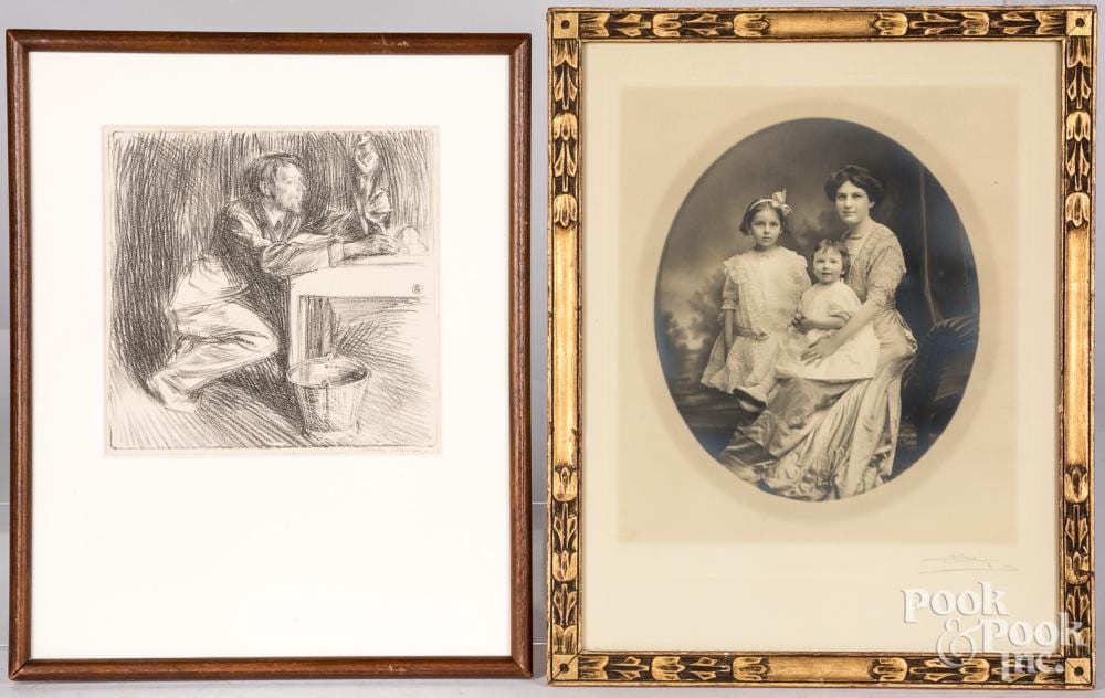 two signed etchings · Pook & Pook Inc. · 2021-09-15 Devitt Welsh comparable auction result: two signed etchings