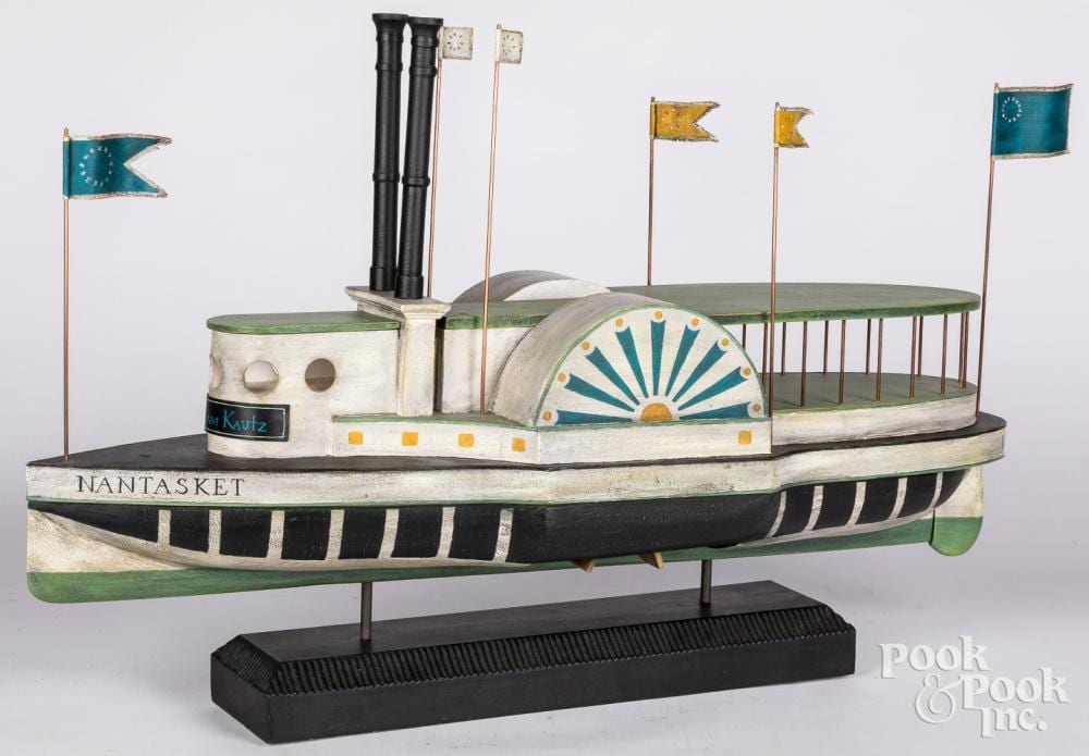 K. William Kautz comparable auction result: folk art ship model of the sidewheeler