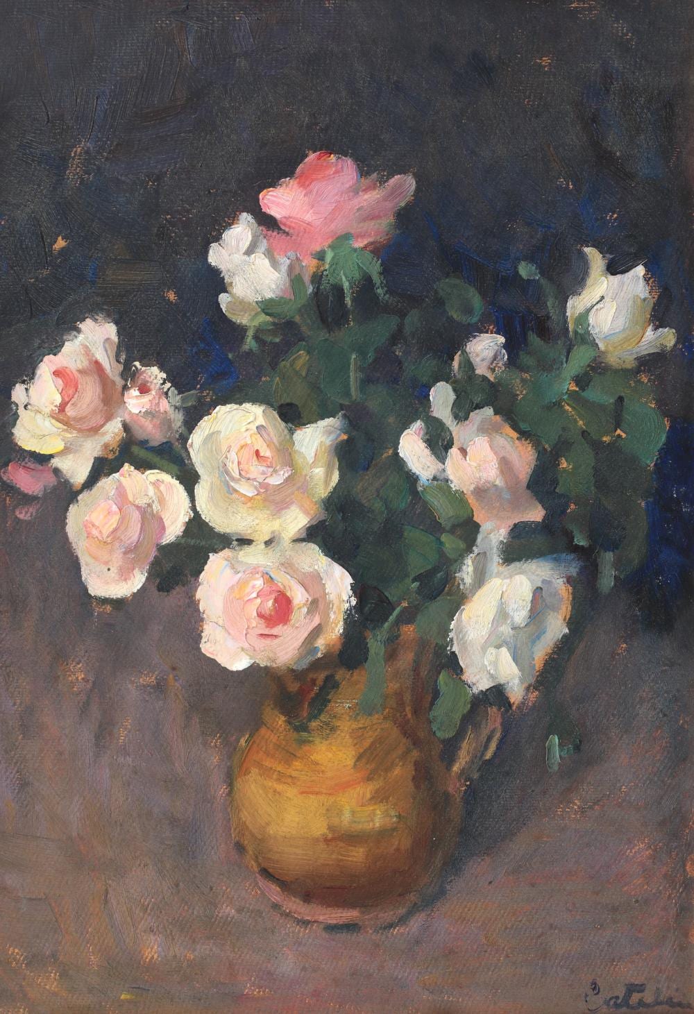 Theodor Cateliu comparable auction result: theodor cateliu pot with roses