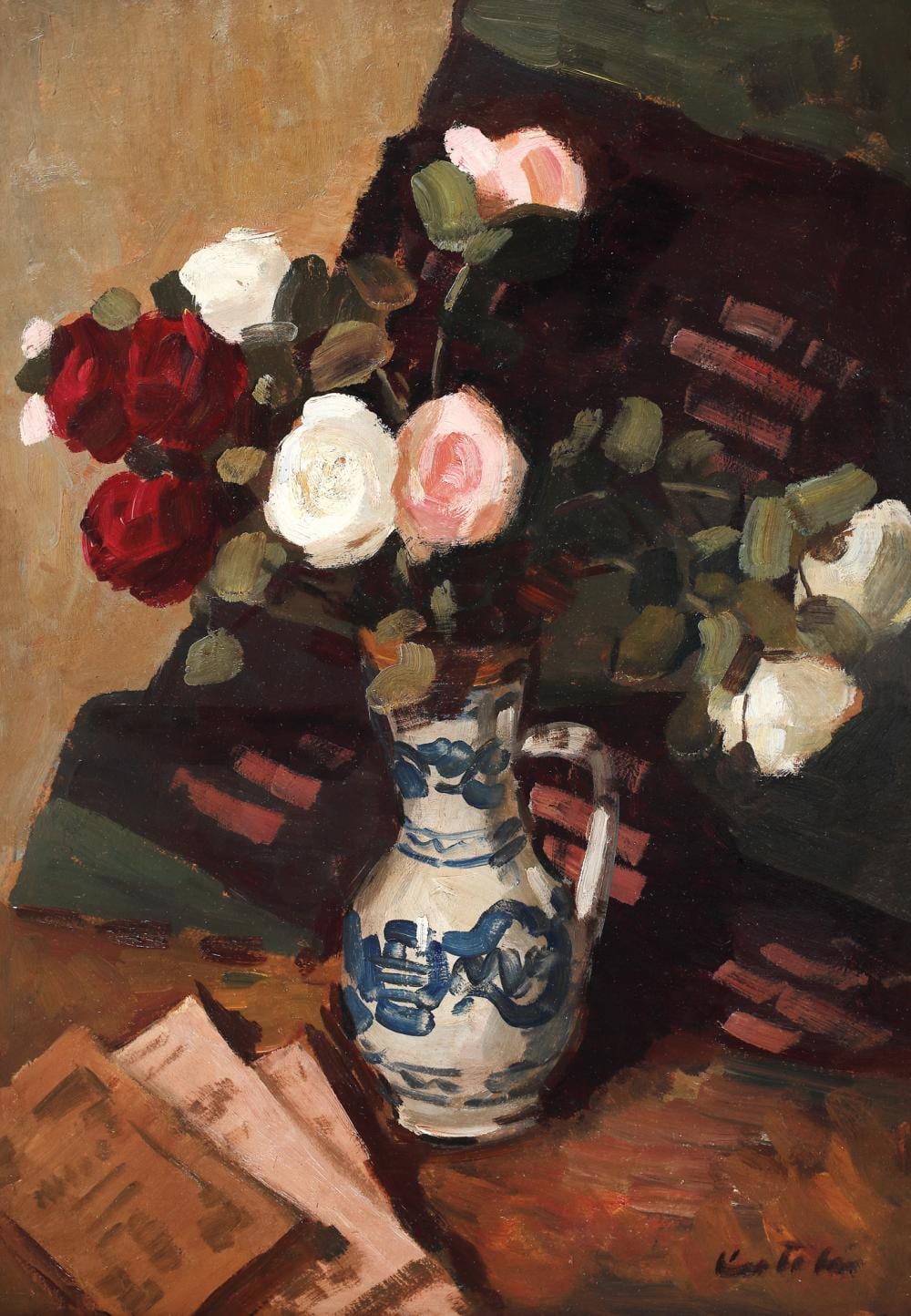 Theodor Cateliu comparable auction result: theodor cateliu jug with roses