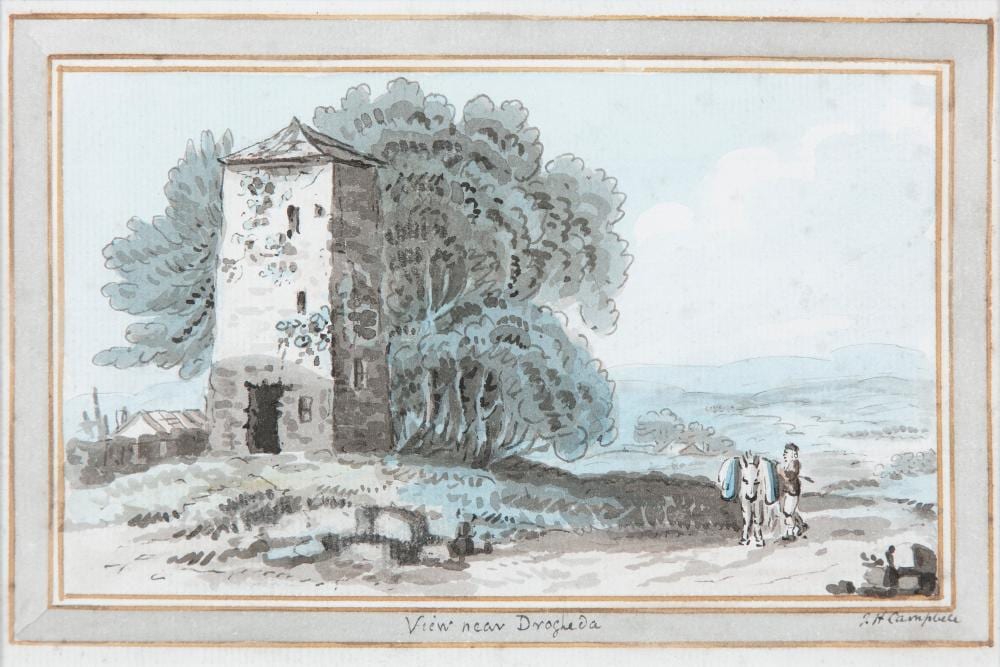 john henry campbell 1755 1828 view near drogheda watercolour 10 5 x 16 7cm 4 x 6 provenance collection of the late dr e thompson formerly of bertha house belfast · Adam's · 2021-09-29 John Henry Campbell comparable auction result: john henry campbell 1755 1828 view near drogheda watercolour 10 5 x 16 7cm 4 x 6 provenance collection of the late dr e thompson formerly of bertha house belfast