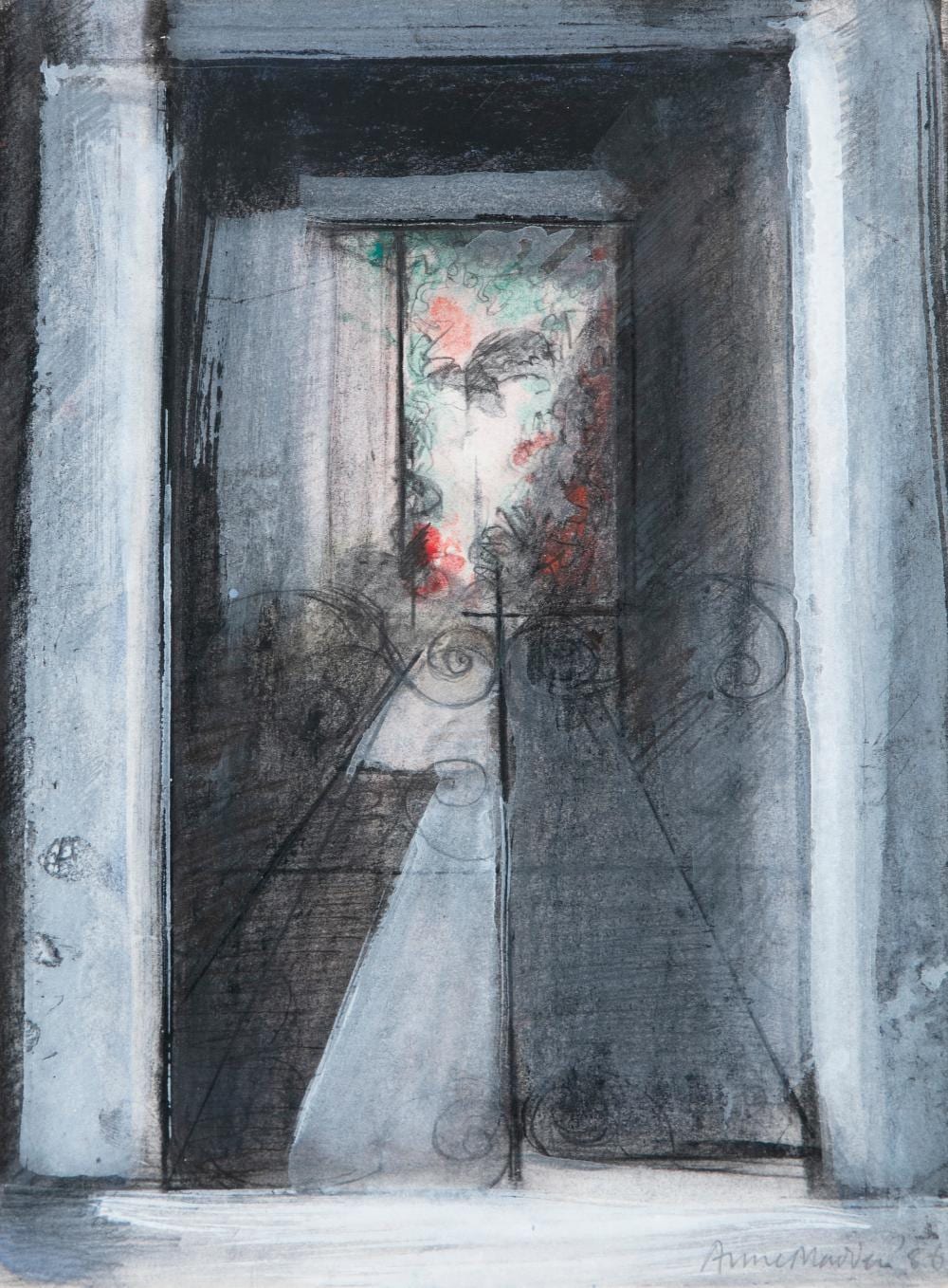 Anne Madden comparable auction result: anne madden b 1932 venetian doorway oil and graphite on paper 20 5 x 15cm 8 x 6 signed and dated 19 86