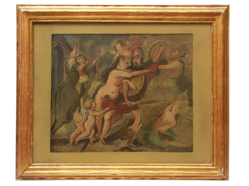 Leon Wall comparable auction result: an american watercolor painting by leon wall