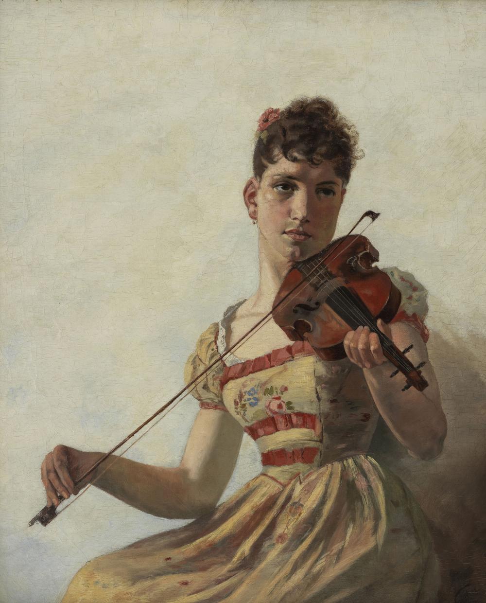 edouard castres 1838 1902 la violoniste huile · Geneve Encheres · 2021-09-22 Edouard Castres comparable auction result: edouard castres 1838 1902 la violoniste huile