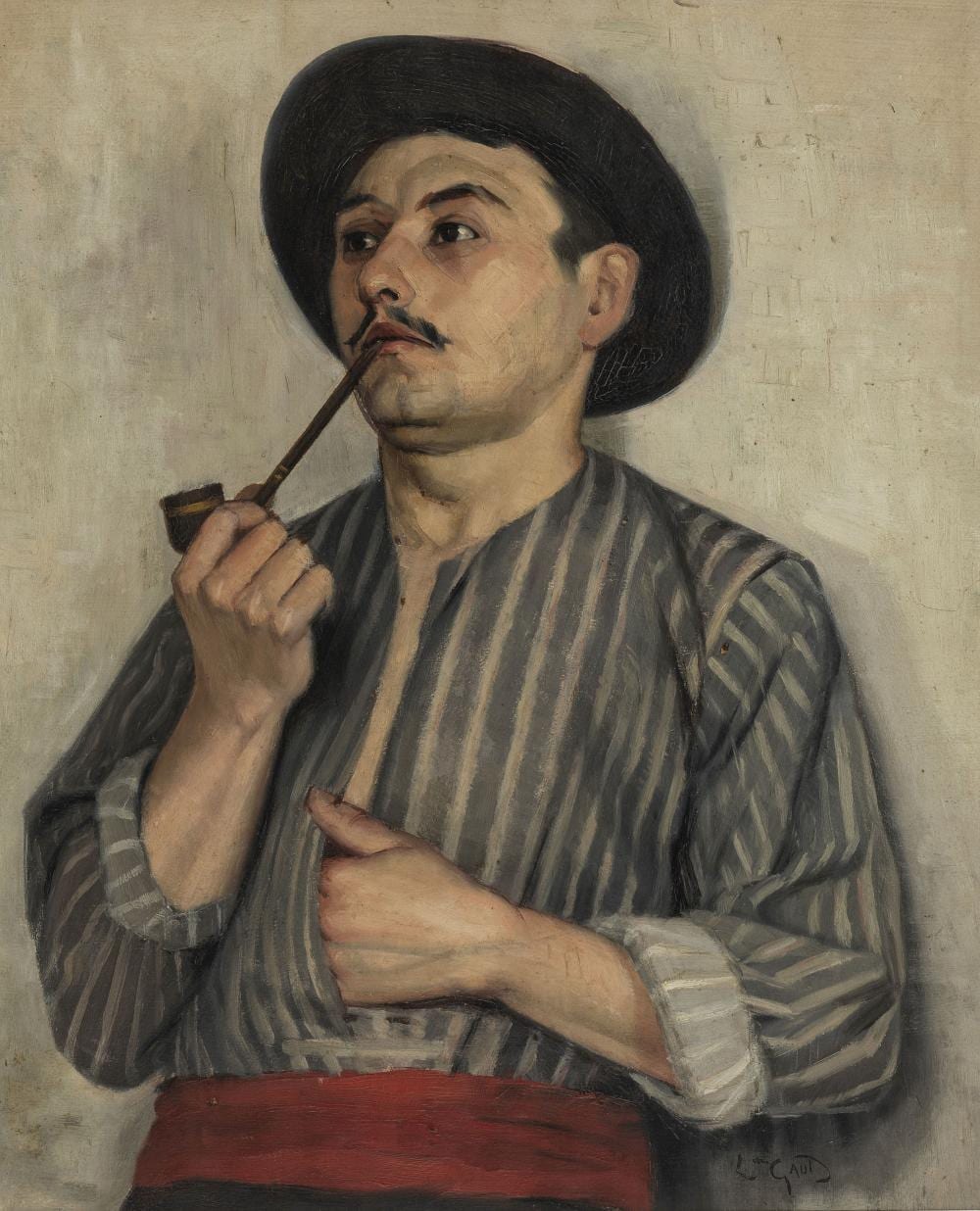 Léon Gaud comparable auction result: l on gaud 1844 1908 homme la pipe huile sur