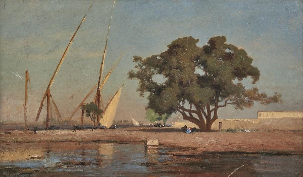 Auguste Veillon comparable auction result: auguste veillon 1834 1890 vue d egypte huile