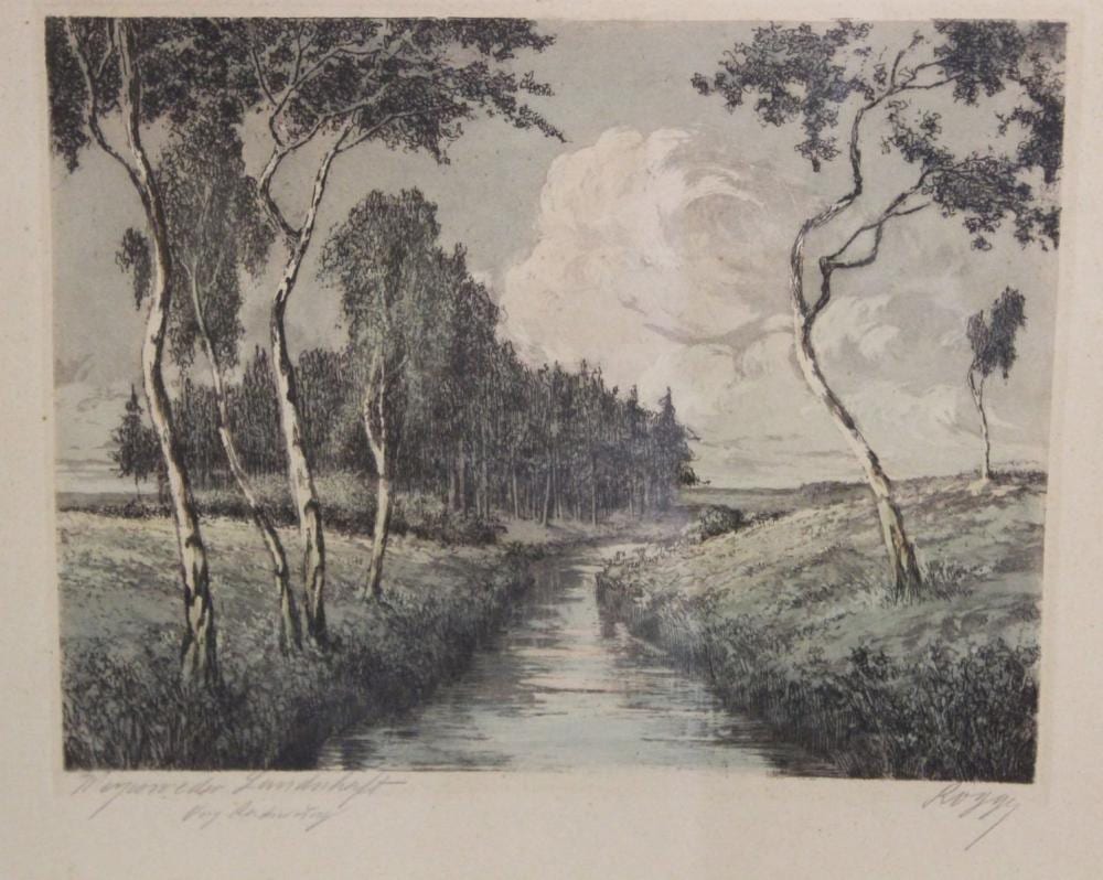 Emy Rogge comparable auction result: emy rogge 1866 1959 worpsweder landschaft orig radierung