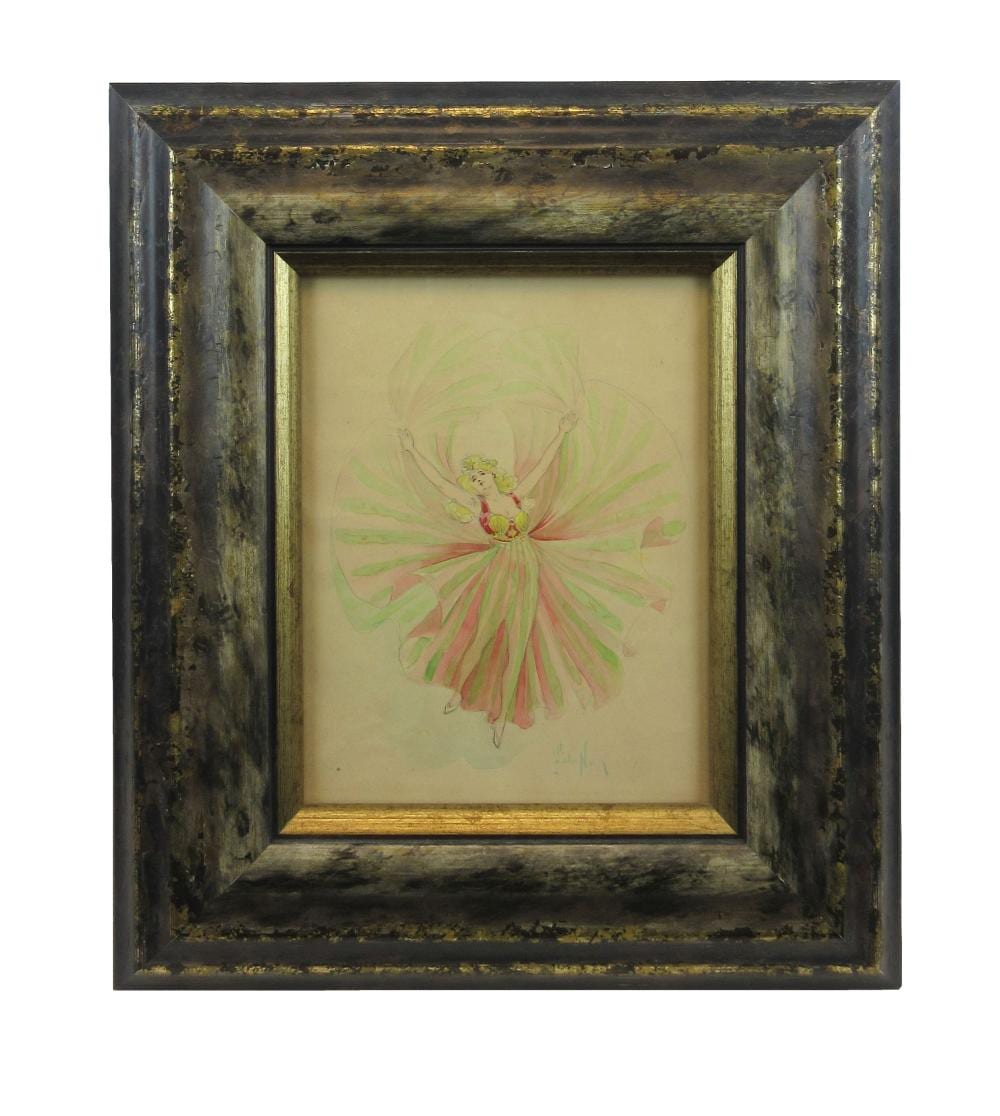 Gaston Noury comparable auction result: original gaston noury watercolor drawing depicting modern dancer lo e fuller s butterfly dance