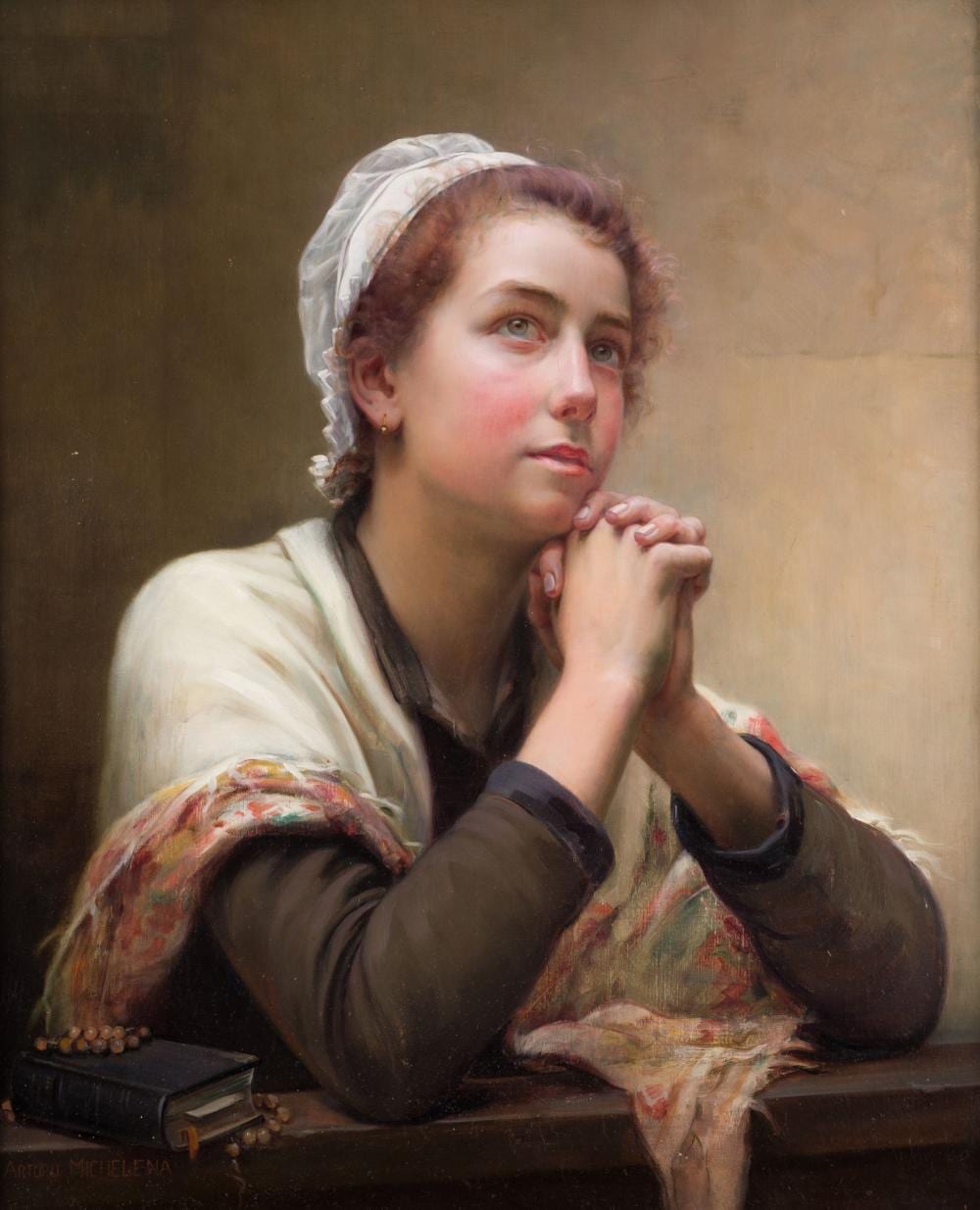Arturo Michelena comparable auction result: arturo michelena 1863 1898 young man praying