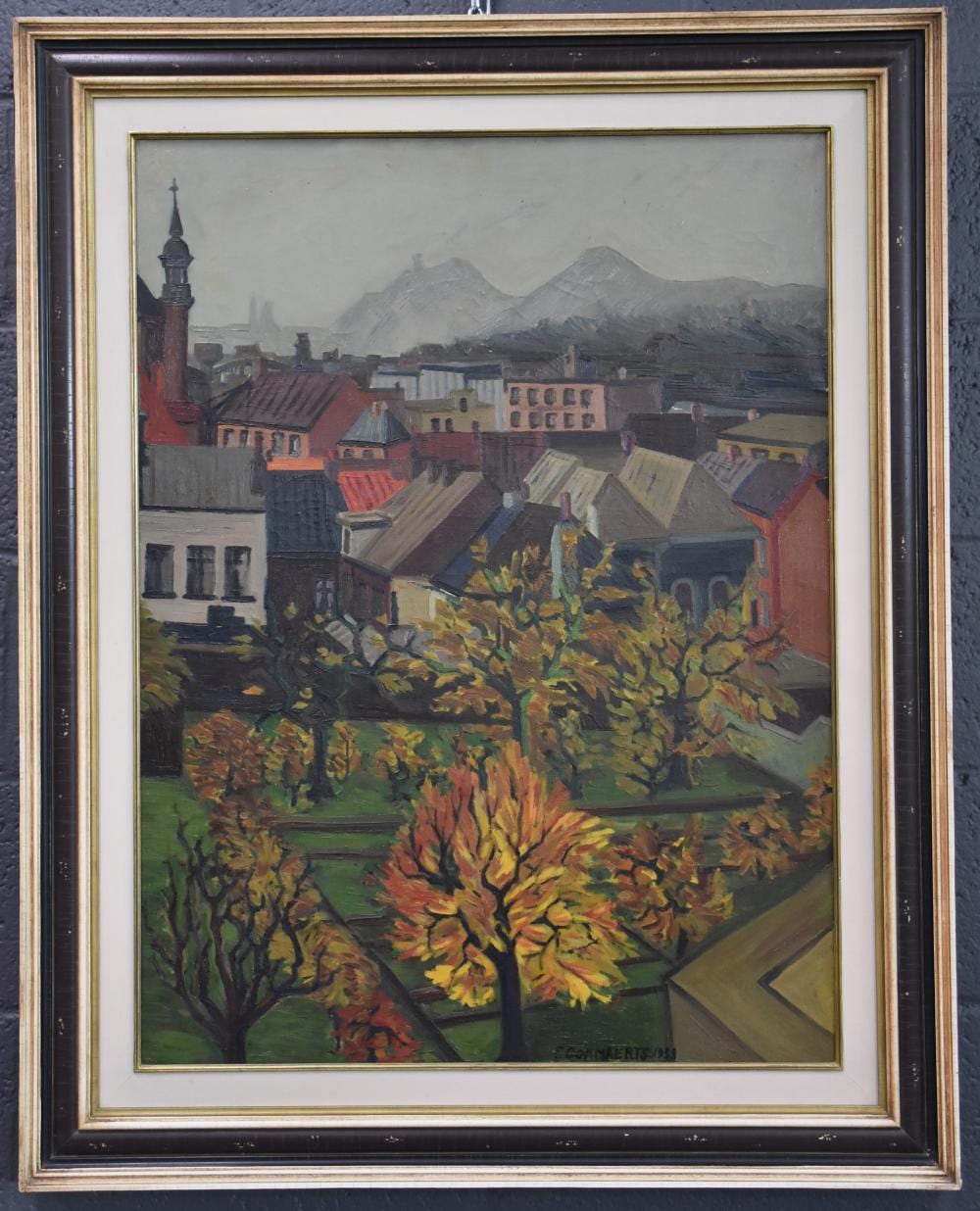 fernand gommaerts 1894 1975 huile sur toile paysage vue de mons dimension 58 x 79 cm · MJV Soudant · 2021-09-26 Fernand Gommaerts comparable auction result: fernand gommaerts 1894 1975 huile sur toile paysage vue de mons dimension 58 x 79 cm