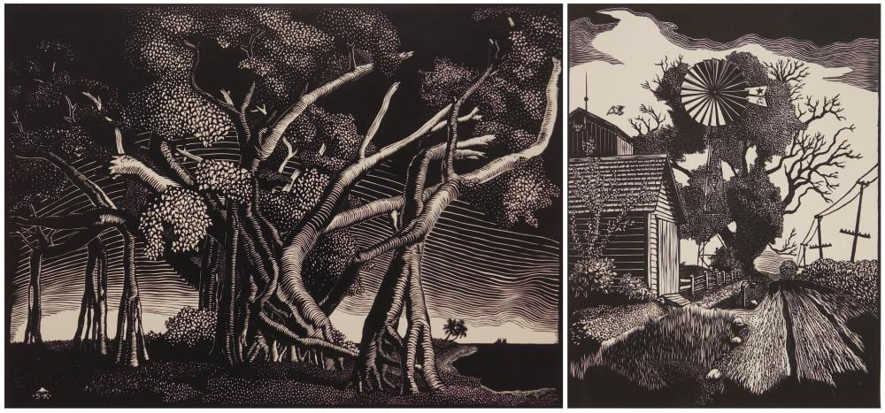 Sheffield Harold Kagy comparable auction result: 2 sheffield kagy block prints