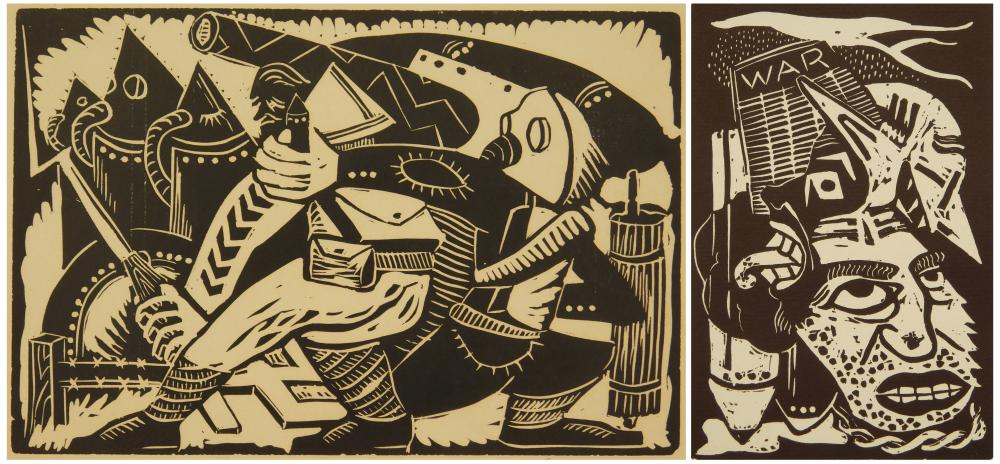 2 leon gordon miller woodblocks · Rachel Davis Fine Arts · 2021-09-25 Leon Gordon Miller comparable auction result: 2 leon gordon miller woodblocks