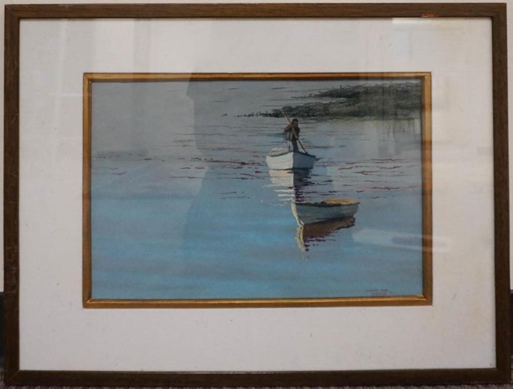 Douglas Fenn Wilson comparable auction result: douglas fenn wilson american b 1953 marsh harbor at dawn 1976 pastel on paper framed 19 1 4 x 25 3 8 inches