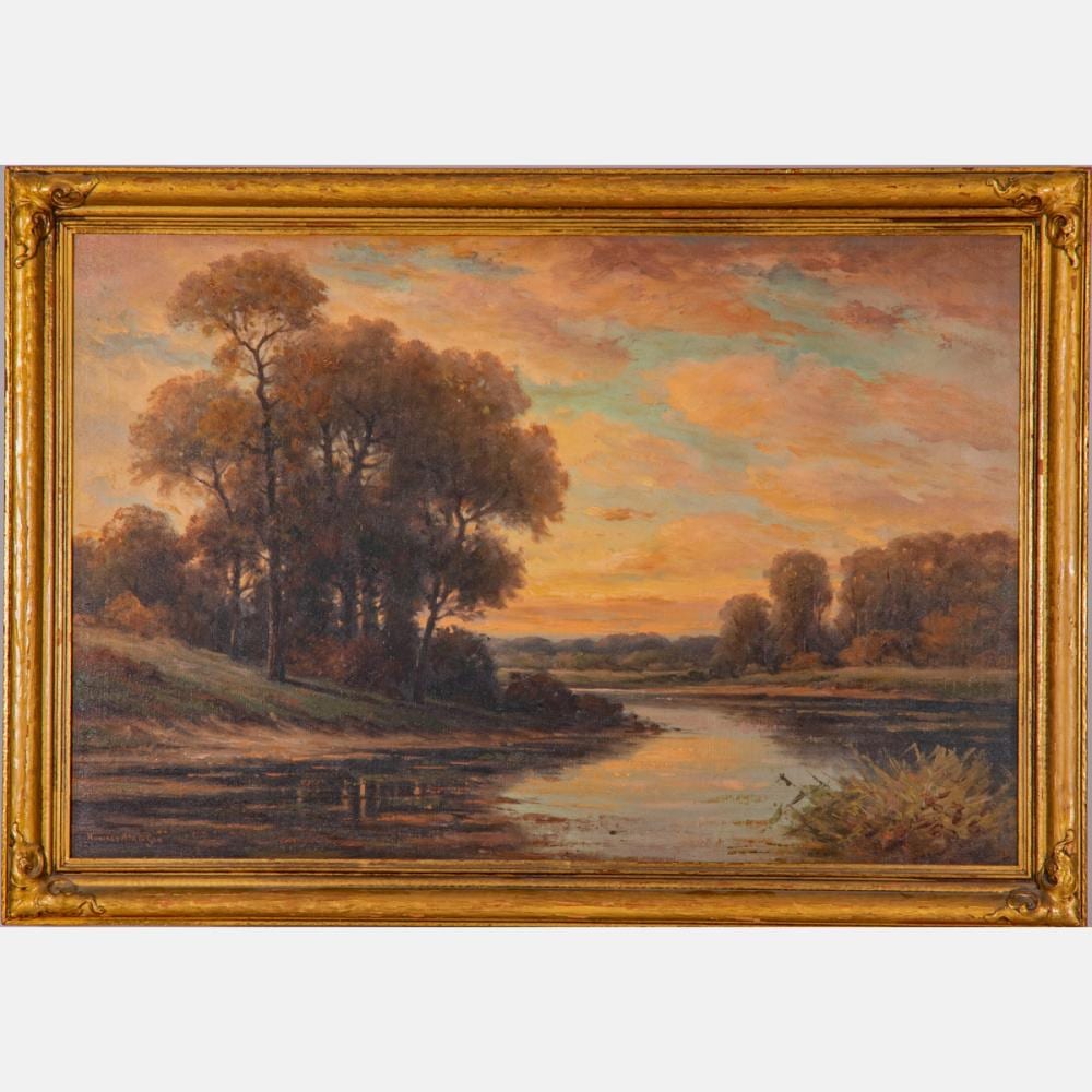 howard atkinson 20th century river landscape oil on canvas · Gray's Auctioneers · 2021-09-29 Howard Atkinson comparable auction result: howard atkinson 20th century river landscape oil on canvas