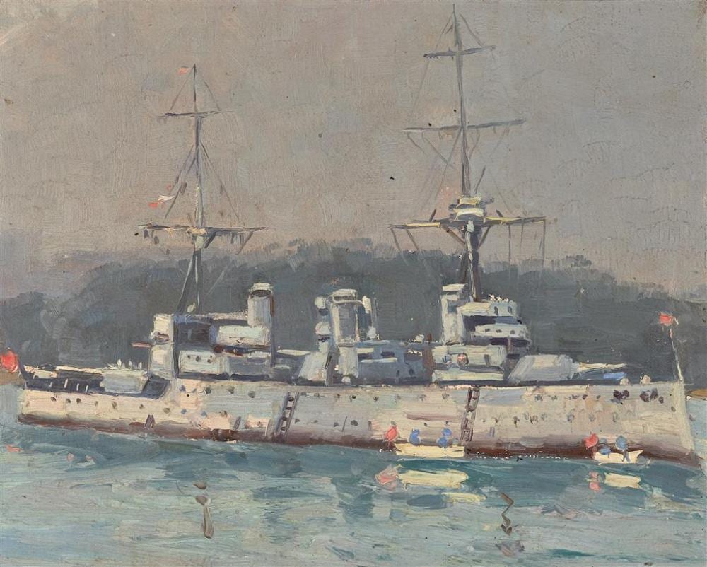 Robert Waden comparable auction result: robert waden 1900 1946 hmas endeavour iv light cruiser 1901 1929 oil on canvas laid on board 20 x 25 cm frame 29 x 34 x