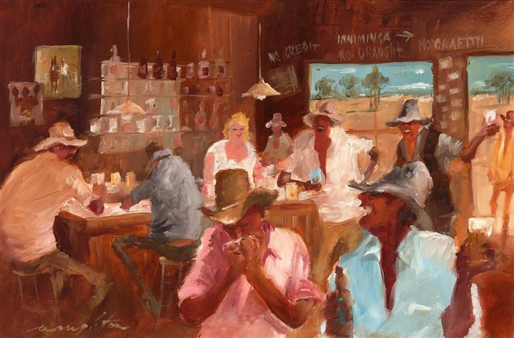 Keith Naughton comparable auction result: keith naughton 1925 sing along oil on board 24 x 37 cm frame 44 x 57 x 3 cm signed lower left