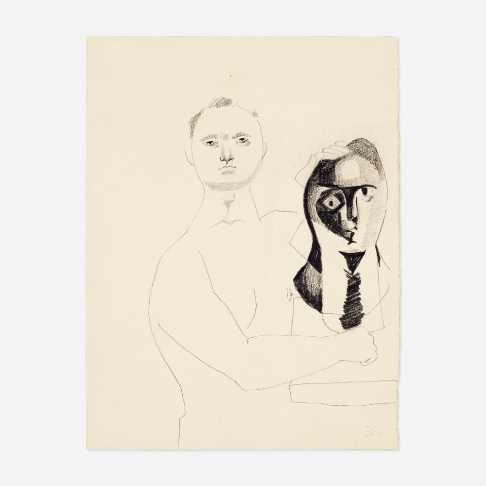Endre Rozsda comparable auction result: endre rozsda male nude with bust