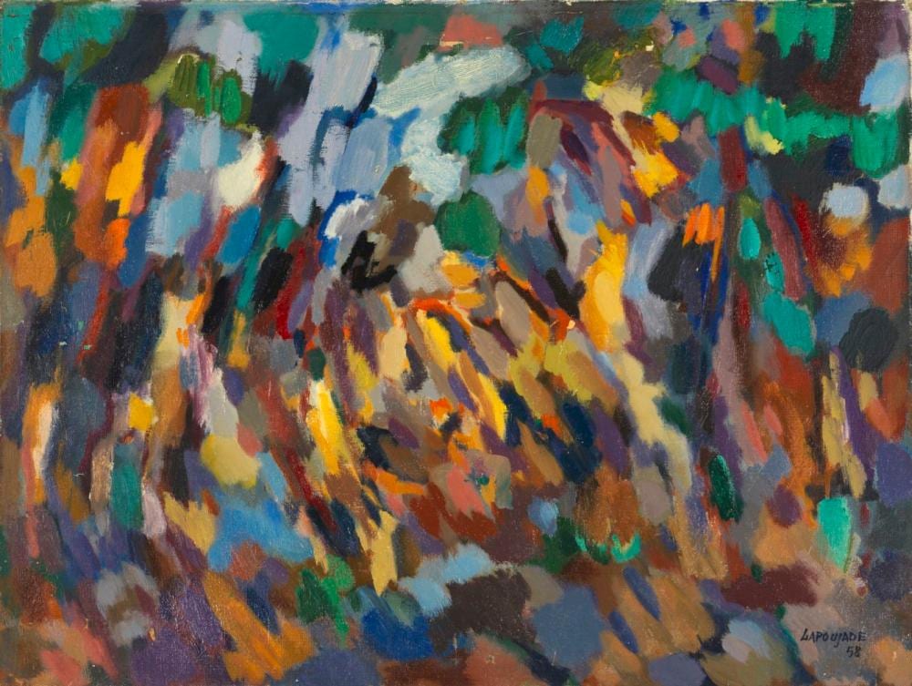 Robert Lapoujade comparable auction result: robert lapoujade 1921 1993 pins et rochers huile sur toile sign e et dat e 19 58 en bas d