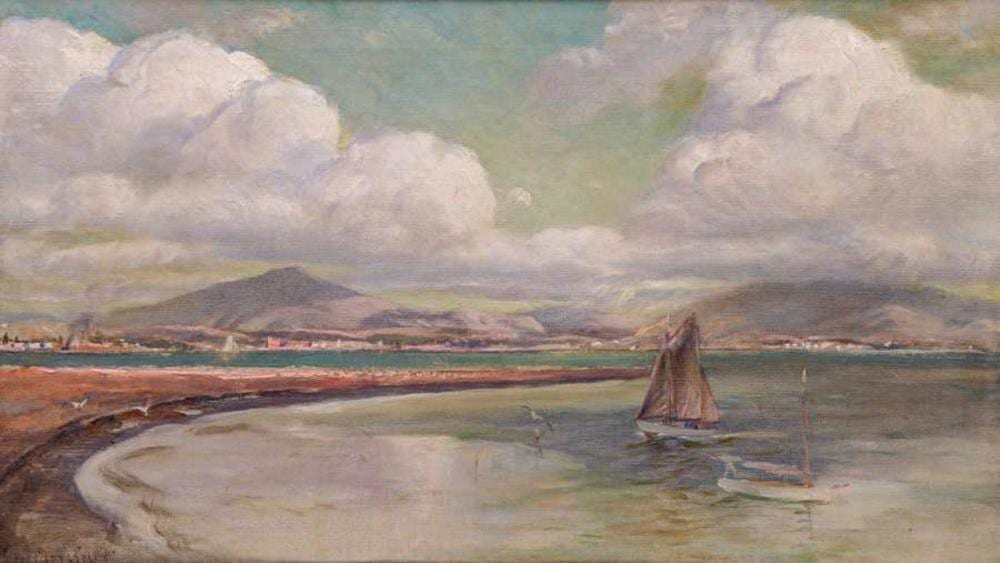 Jules Mersfelder comparable auction result: jules mersfelder painting sf bay mt tamalpais c1920s