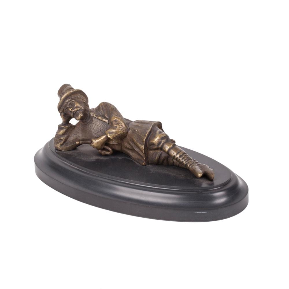 Evgenij Aleksandrovic Lansere comparable auction result: russian bronze composition relaxing shepherd