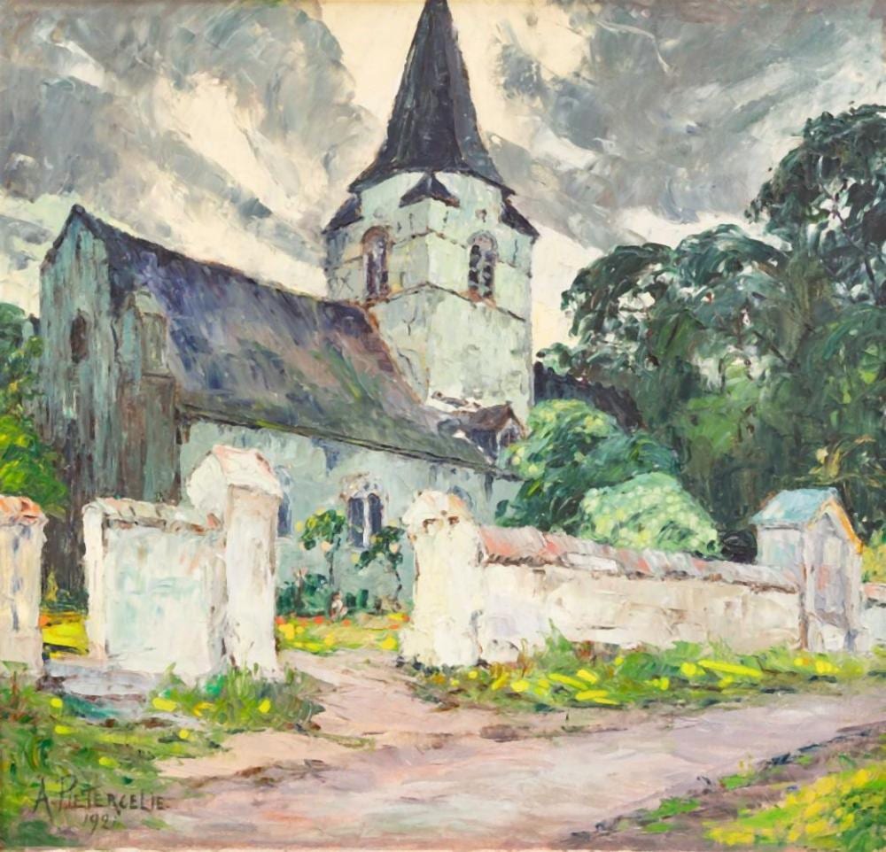 Alfred Pietercelie comparable auction result: alfred pietercelie 1879 1955 chappelle st lauren olieverf op doek