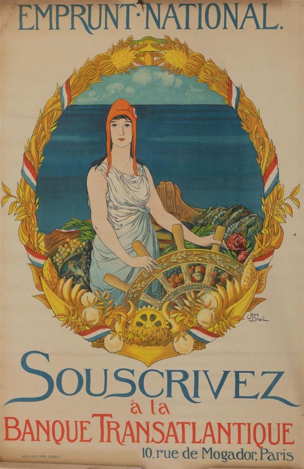 Jean (1884) Droit comparable auction result: jean droit 1884 1961 souscrivez la banque transatlantique emprunt