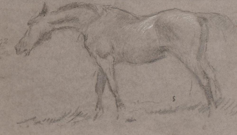 George Thomas Rope comparable auction result: george thomas rope 1845 1929 a study of a horse pencil sketch on paper 4 x 7