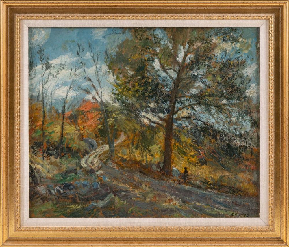 Ernest Frederick Meyer comparable auction result: ernest frederick meyer new york connecticut 1863 1952 fall landscape oil on canvas 20 x 24 framed 25 x 29