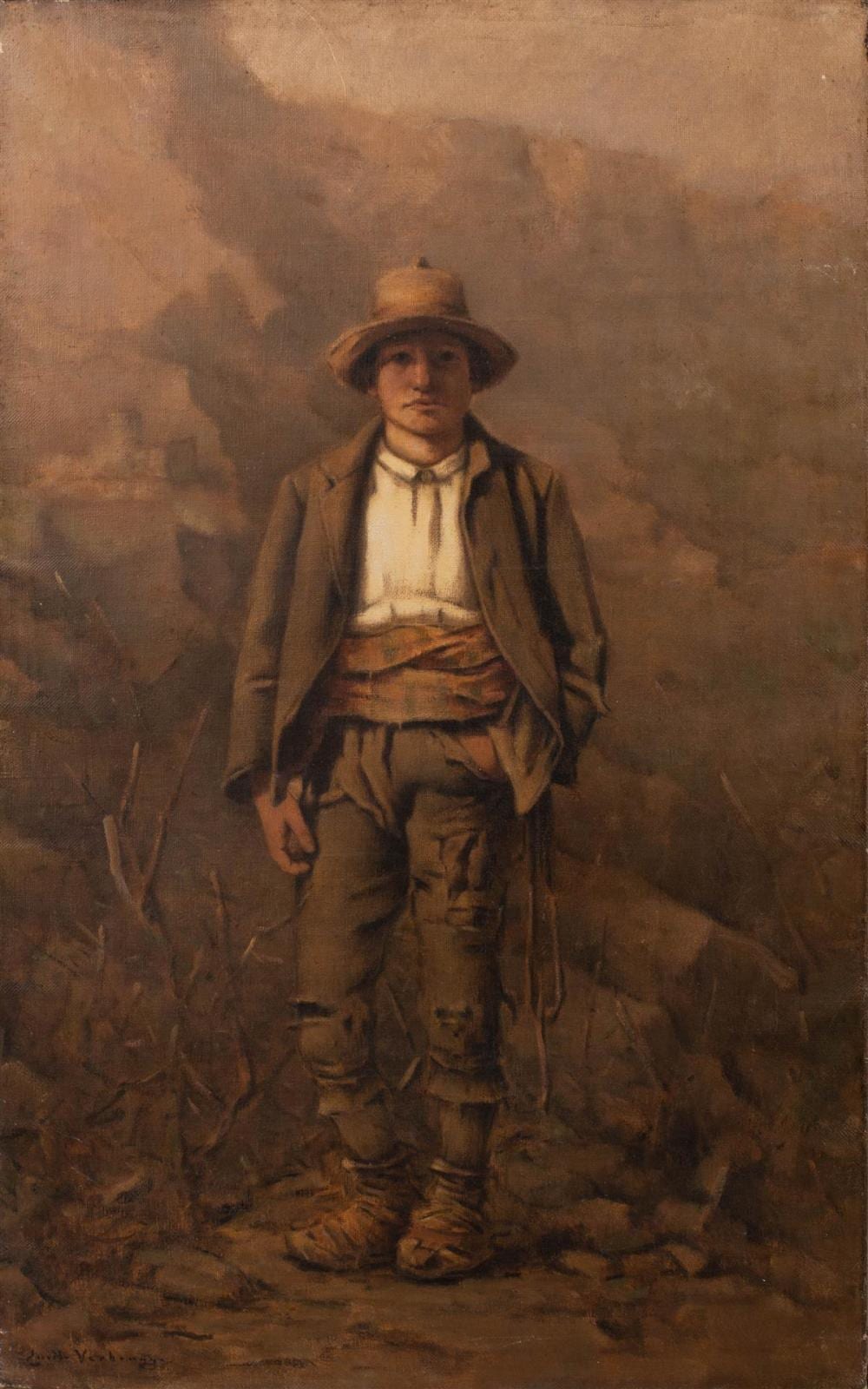 Emile Verbrugge comparable auction result: emile verbrugge belgium 1856 1936 young man oil on canvas 29 x 18 in