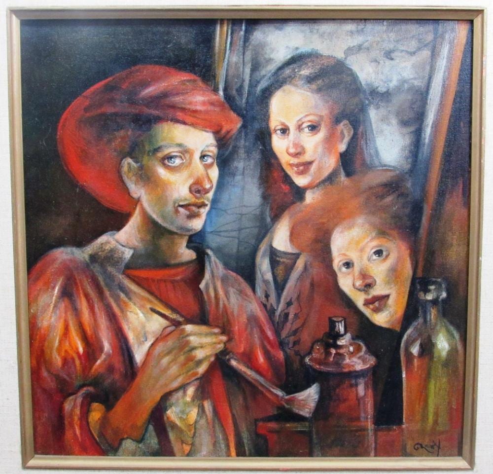 Gretty Rubinstein comparable auction result: gerti rubinstein 1945 2001 the painter in the studio and two women