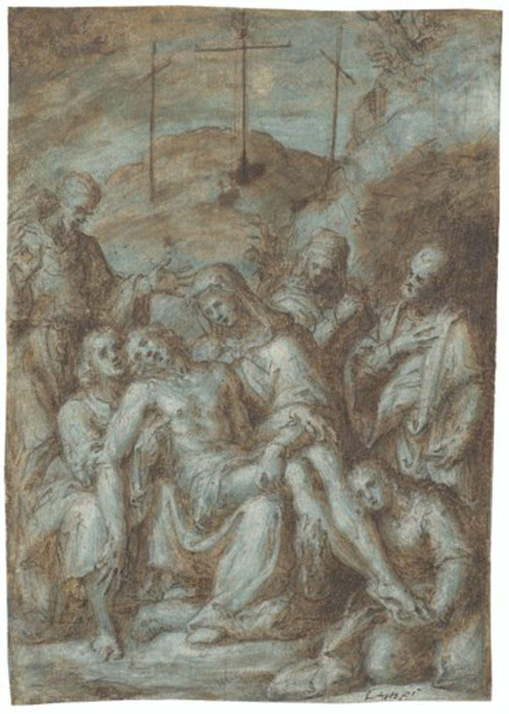 Aurelio Luini comparable auction result: aurelio luini luino 1530 1593 milan the lamentation of christ pen and bro