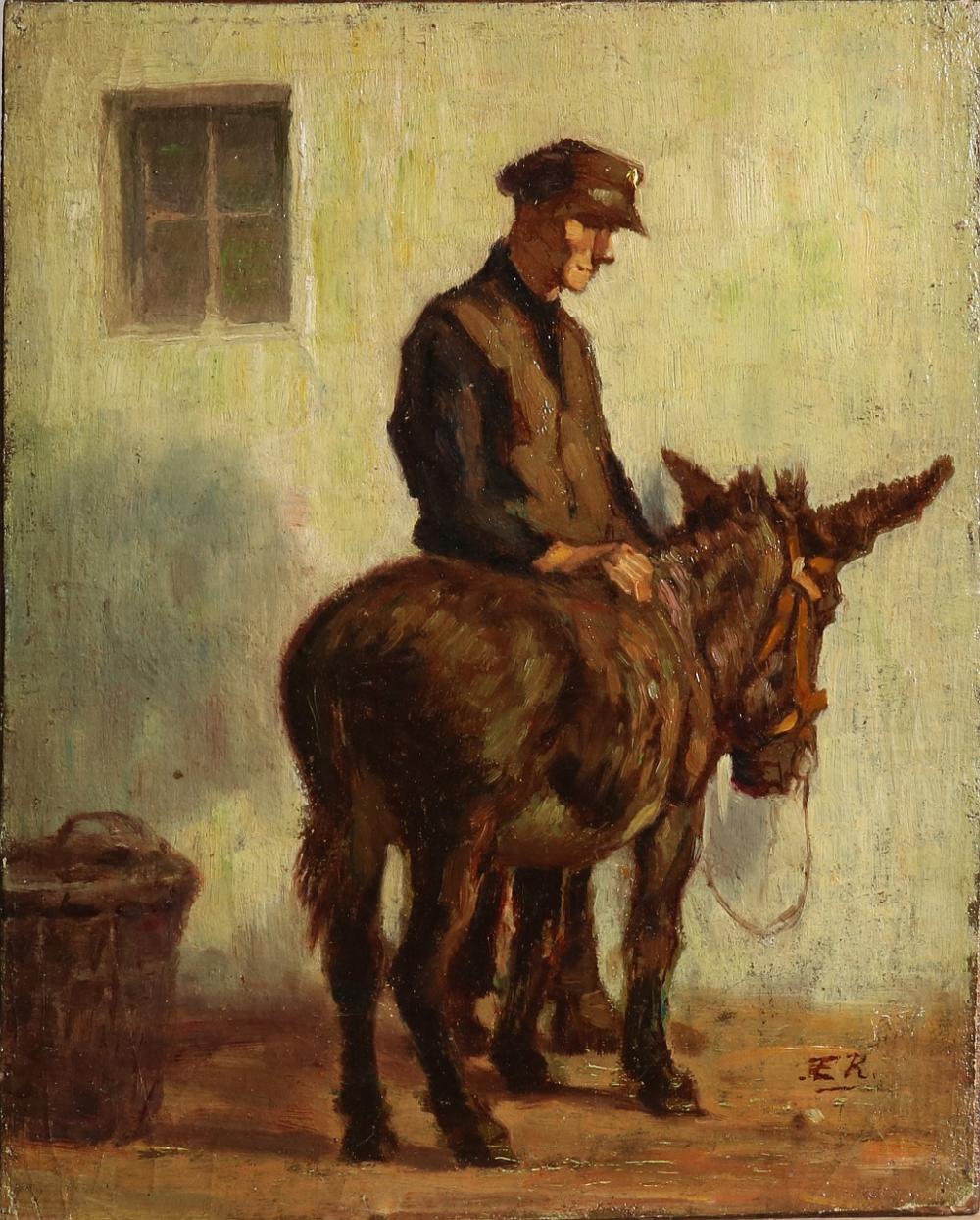 evert rabbers farmer with donkey · Twents Veilinghuis · 2021-10-07 Evert Rabbers comparable auction result: evert rabbers farmer with donkey