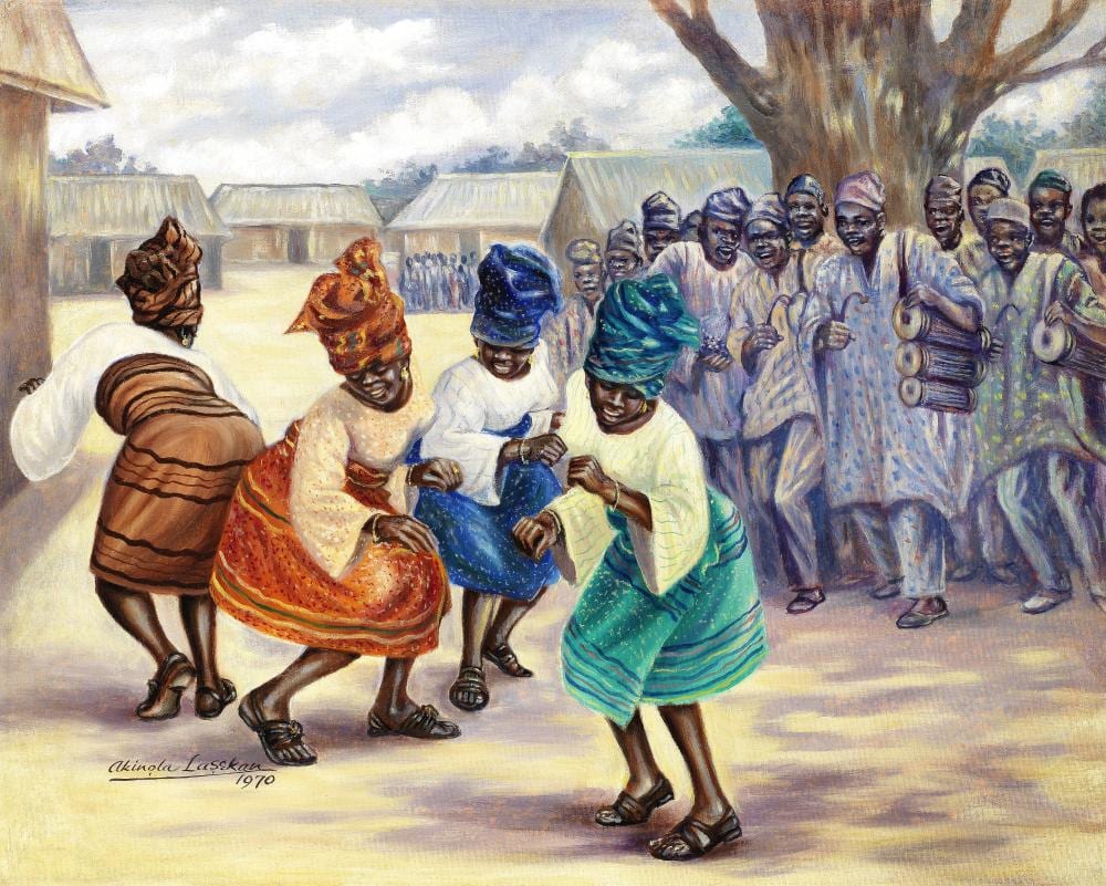 akinola lasekan nigerian 1921 1972 ijo ibile · Bonhams · 2021-10-12 Akinola Lasekan comparable auction result: akinola lasekan nigerian 1921 1972 ijo ibile